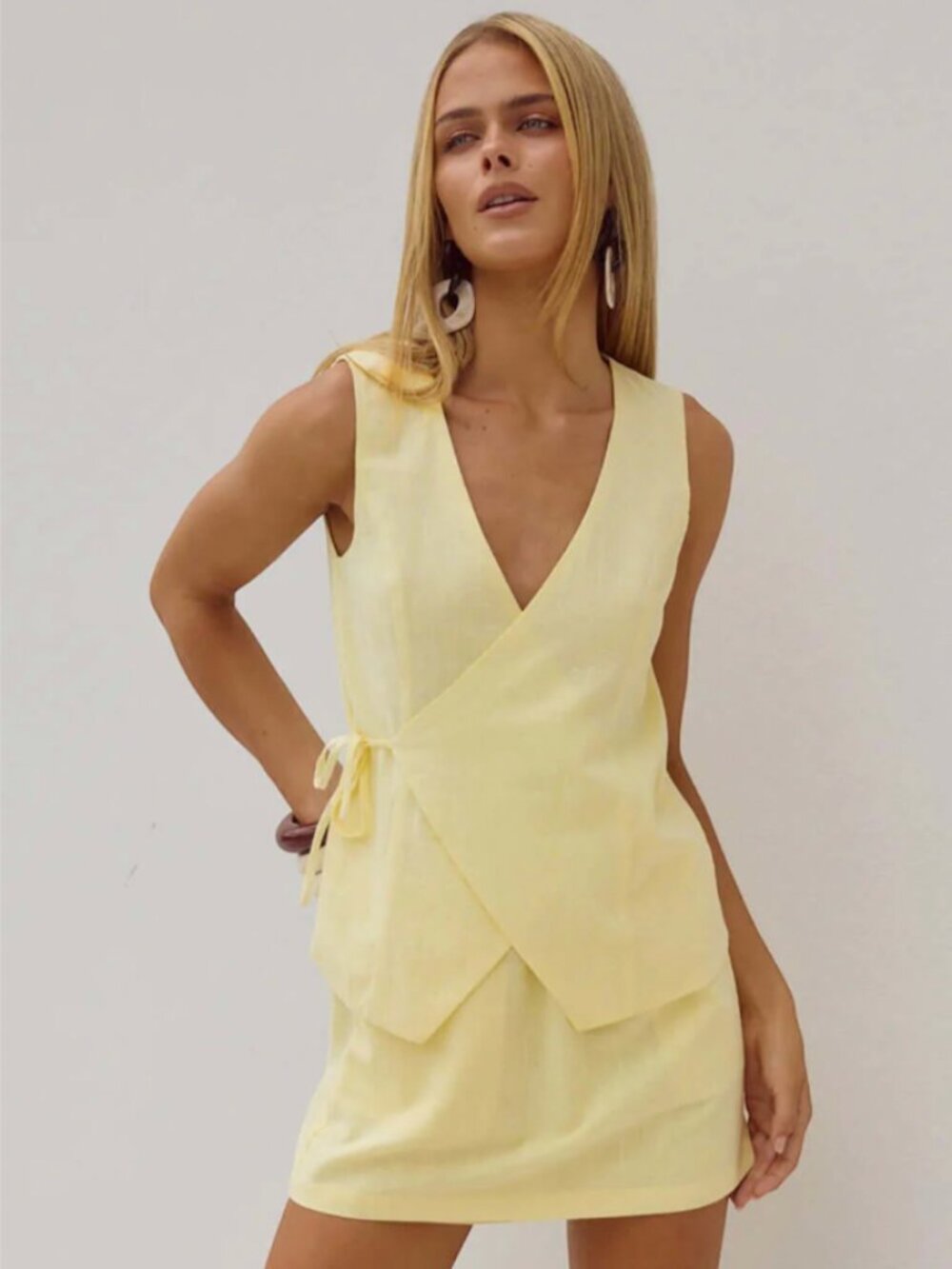 Seven Wonders Wonders Limoni Vest in Lemon and Skirt Set NWOT